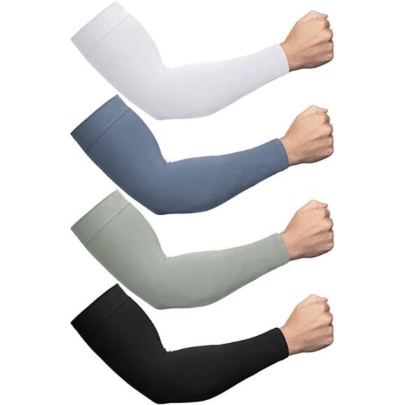 4 Pairs Plus Size Cooling Arm Sun Sleeves for Men Women - Picture 7 of 7
